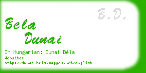 bela dunai business card