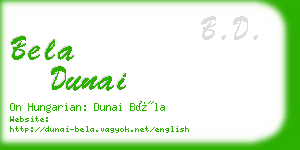 bela dunai business card